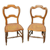 Pair of Louis Philippe cane chairs late 19th century