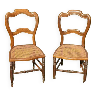Pair of Louis Philippe cane chairs late 19th century
