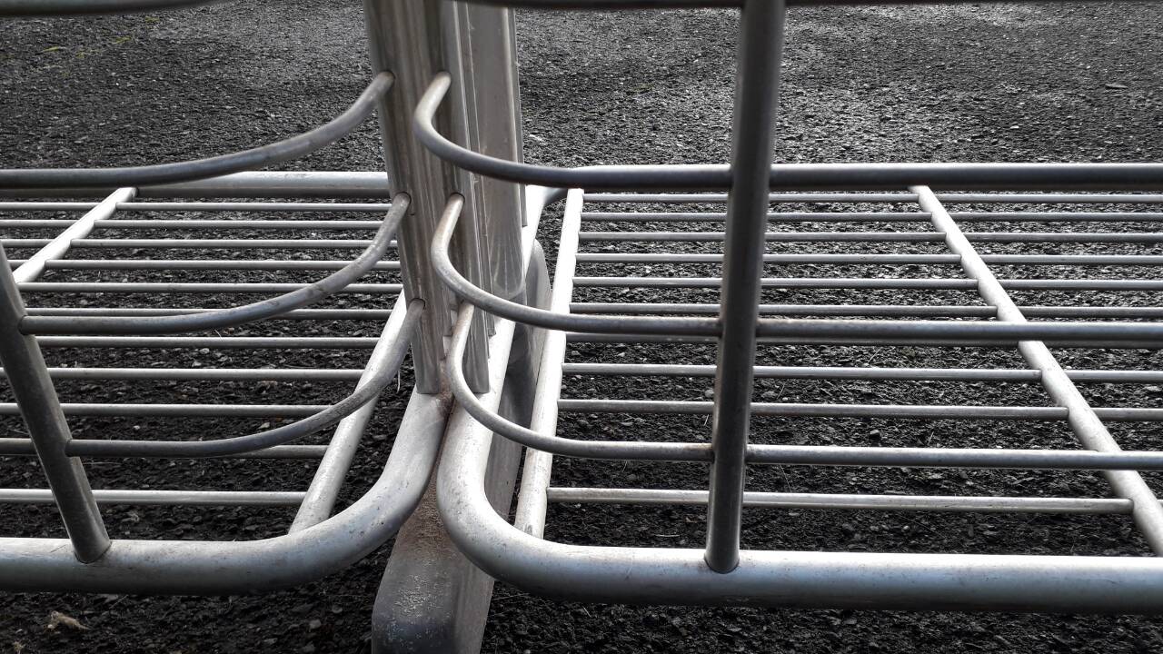 Art Deco shelf, aluminum