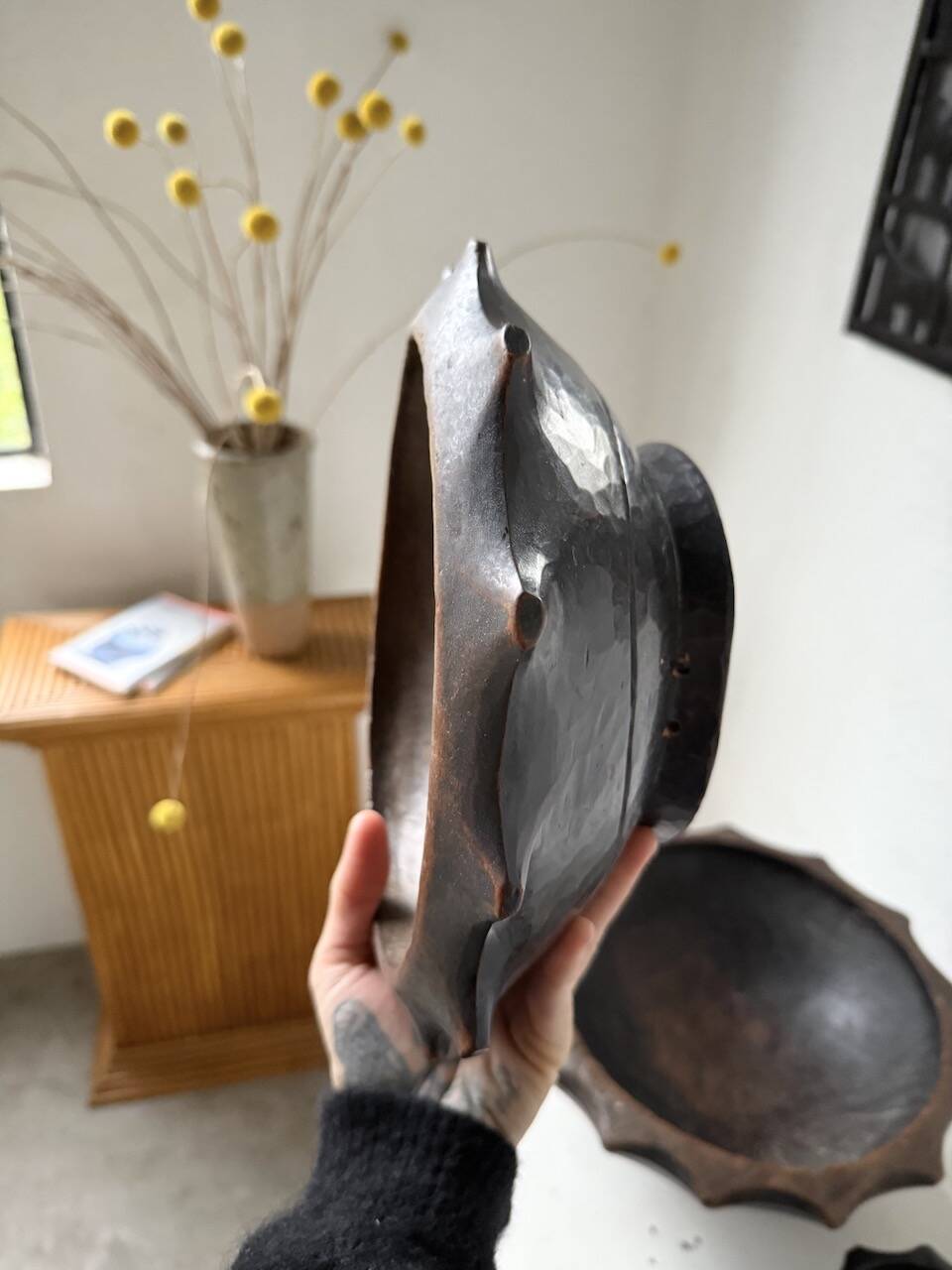 Brutalist wooden dishes, Savoyard popular art.