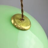 Mid-Century Italian Green Glass and Brass Pendant Lamp