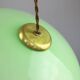 Mid-Century Italian Green Glass and Brass Pendant Lamp