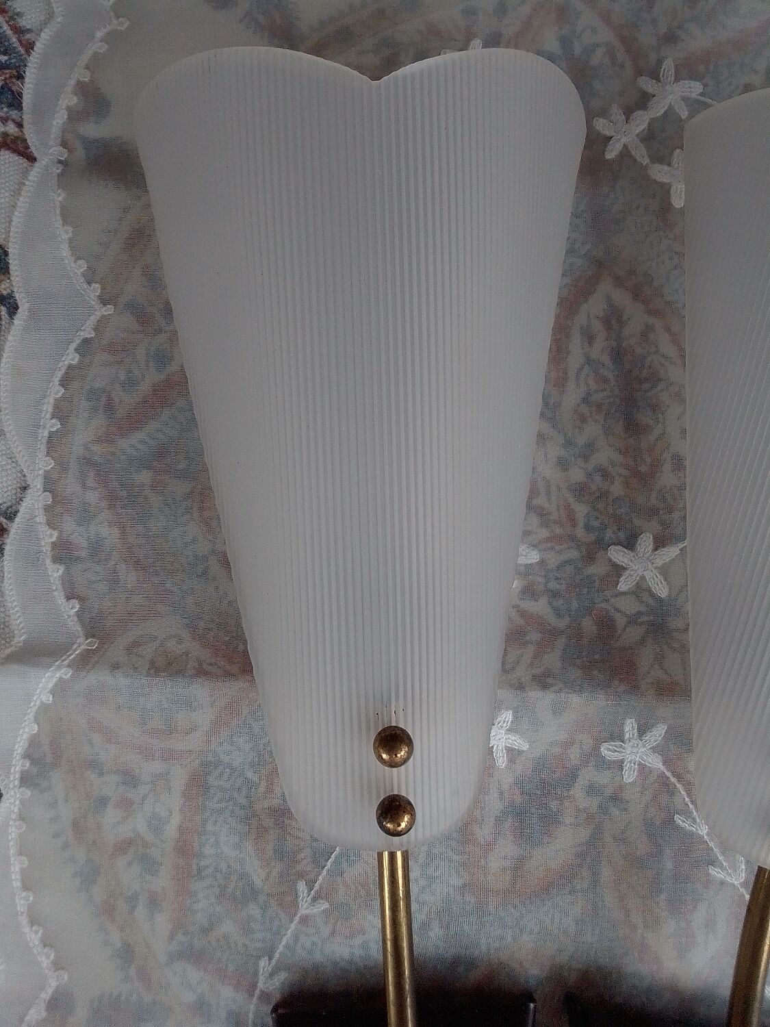Pair of brass plastic sconces