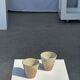 Set of 2 cups in Indonesian ceramic (brown & speckled glazed matte)