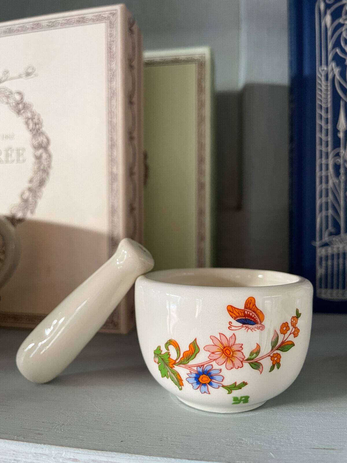 Small vintage porcelain mortar