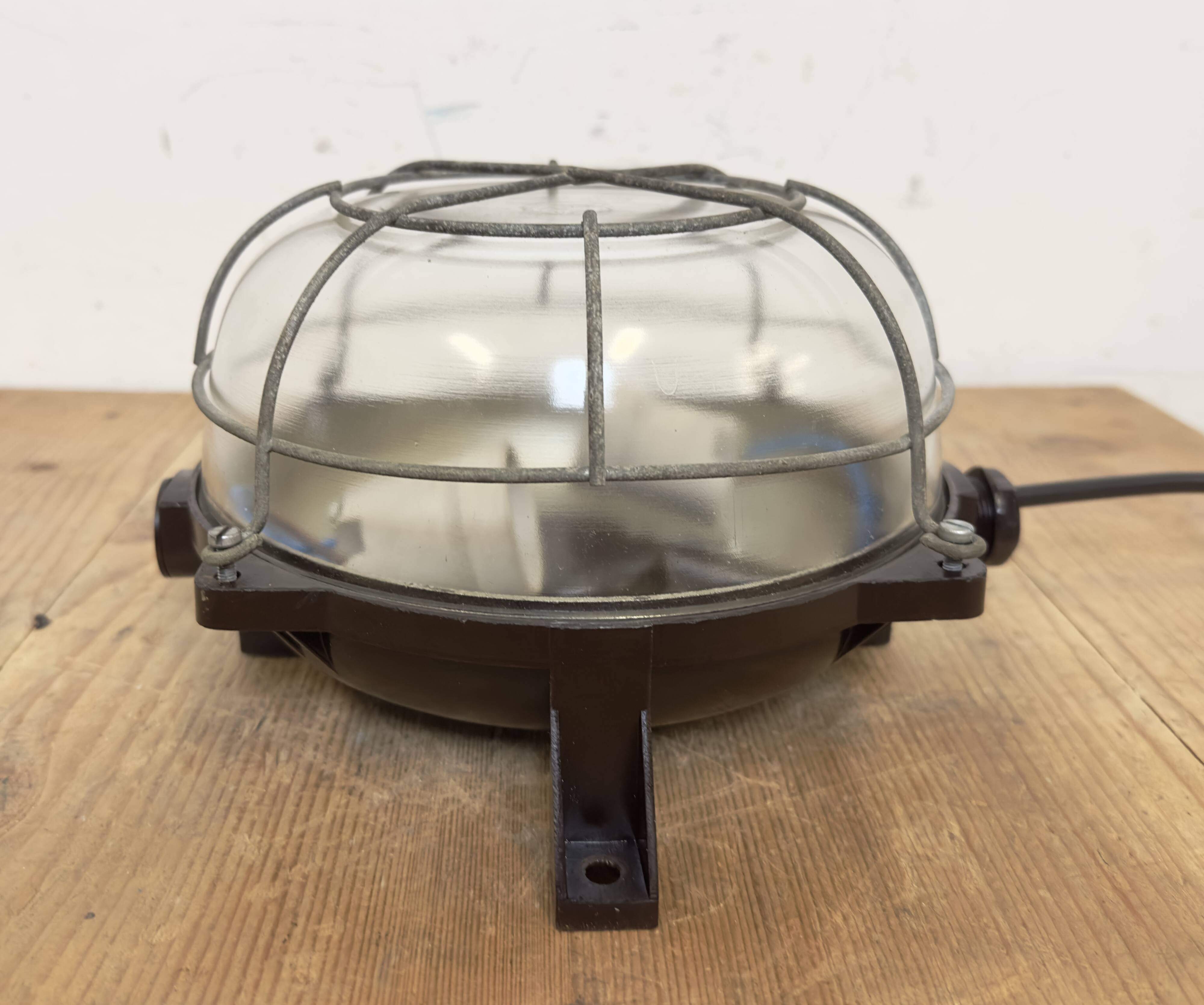 Brown Industrial Bakelite Wall or Ceiling Light, 1970s