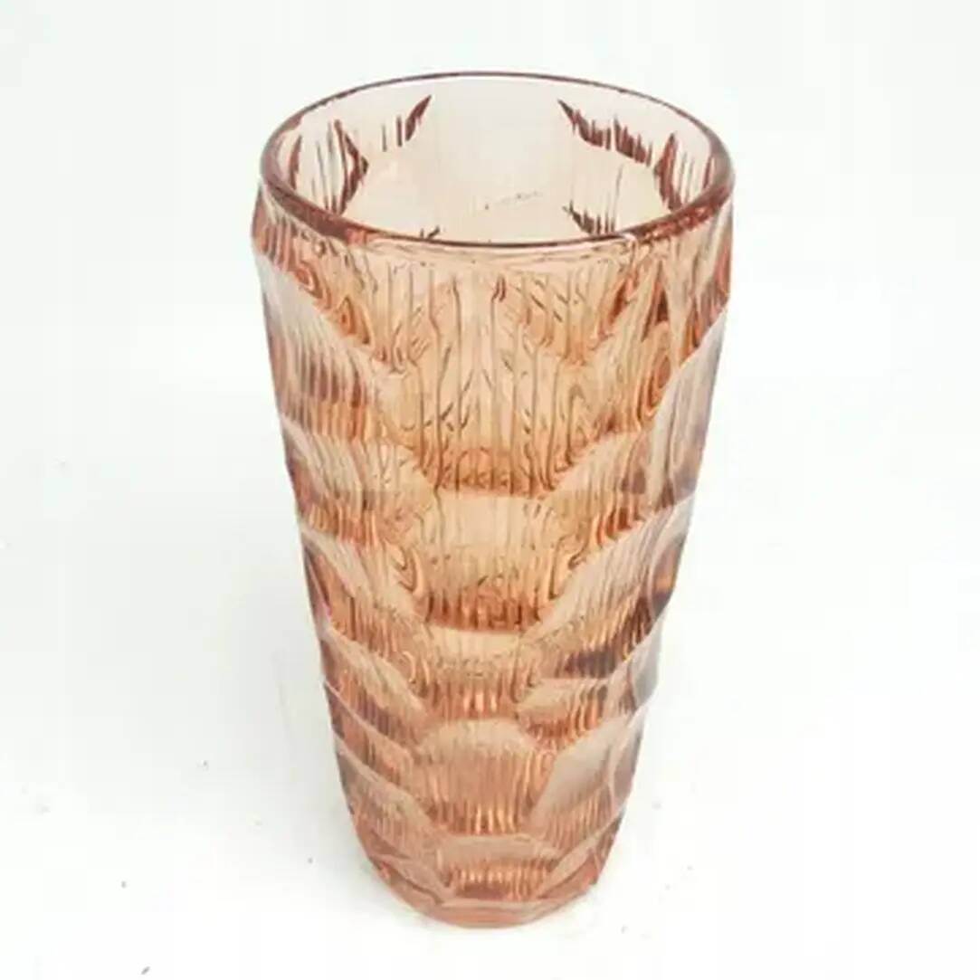 Vase Okulus, moderne du milieu du siècle, en verre transparent, Ząbkowice, Pologne, années 1970.