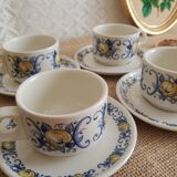 Set of 4 Villeroy & Boch cups and saucers - vintage