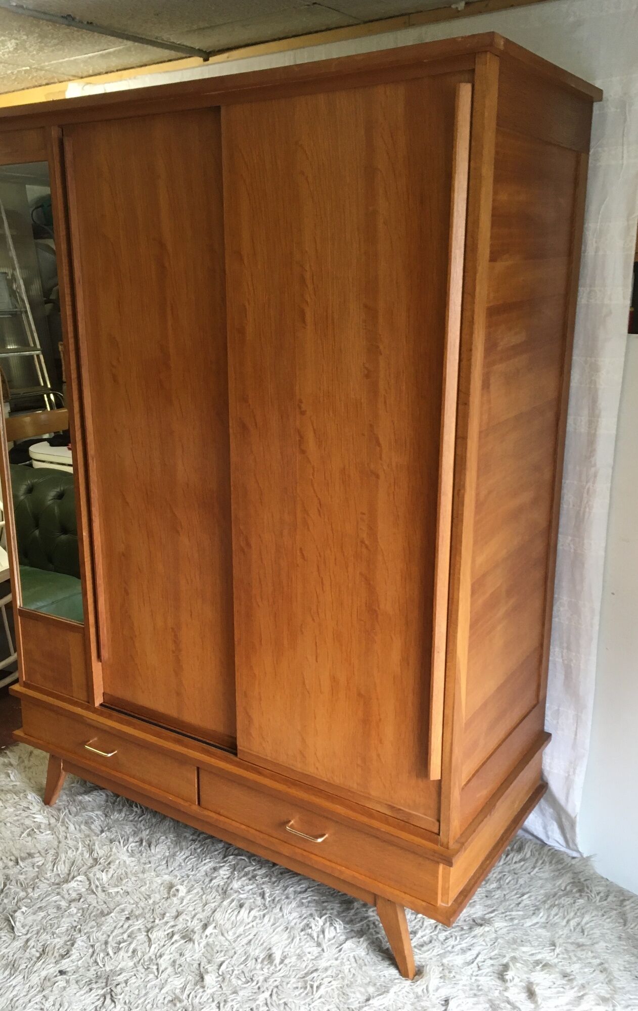 Compas feet and sliding doors cabinet - 1950s