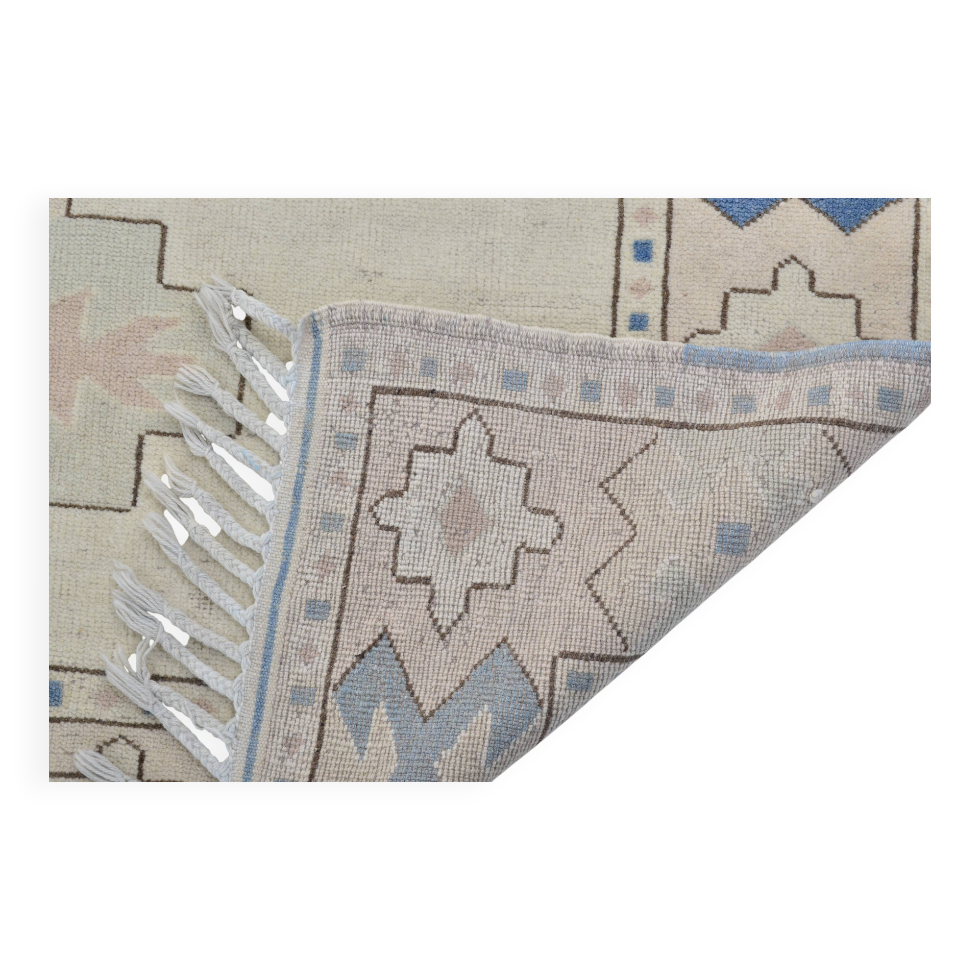 Neutral Bohemian Oushak Rug sku 3599