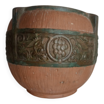 Cache-pot ou Jardinière aux pampres de vigne - POTTERY CLANTA ENGLAND