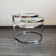 Table basse vintage Leitmotiv Swivel en métal chromé