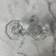 Set of 2 octagonal glass candle holders France