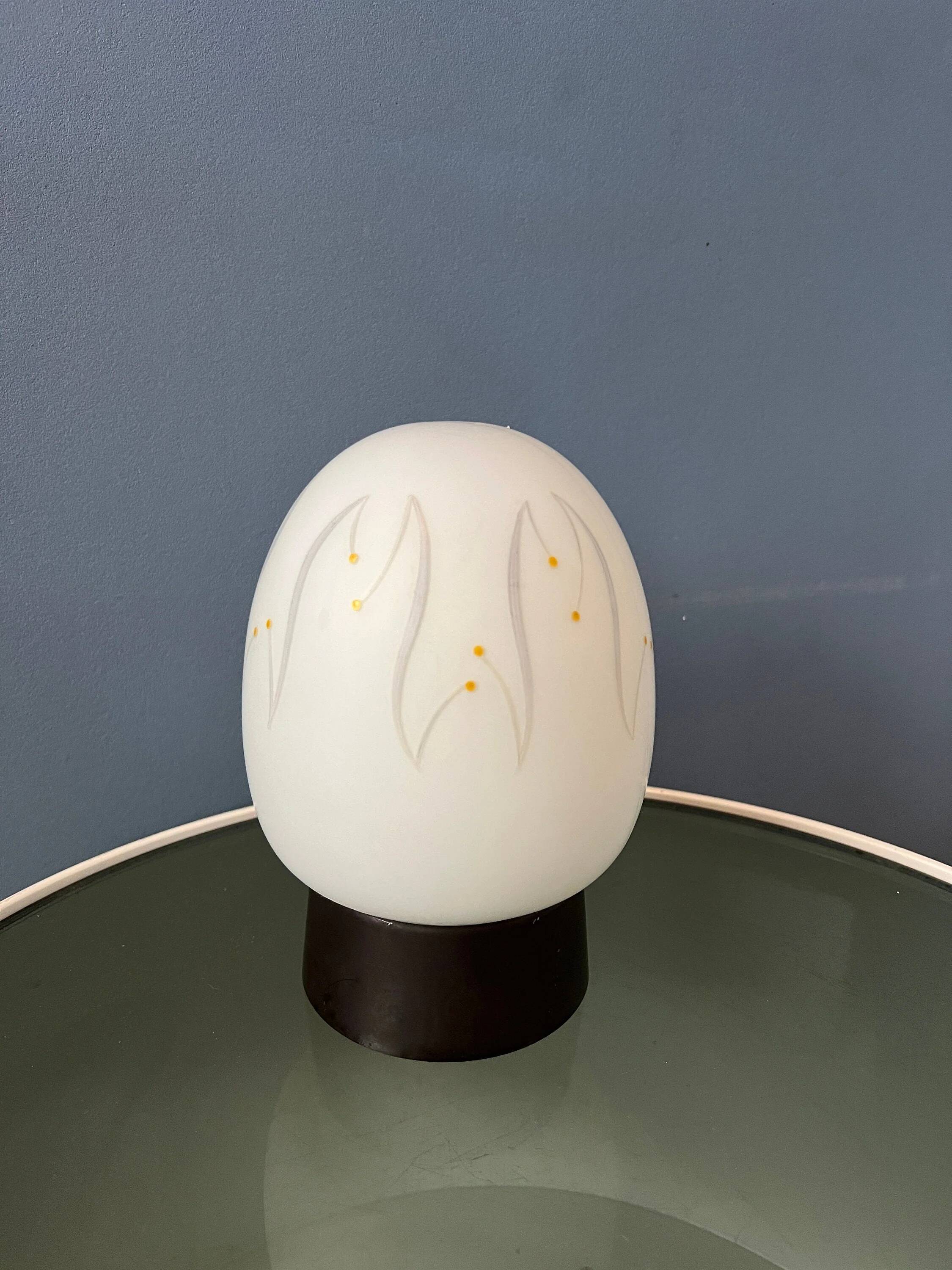 Plafonnier vintage en forme d’œuf Thabur avec motif décoratif