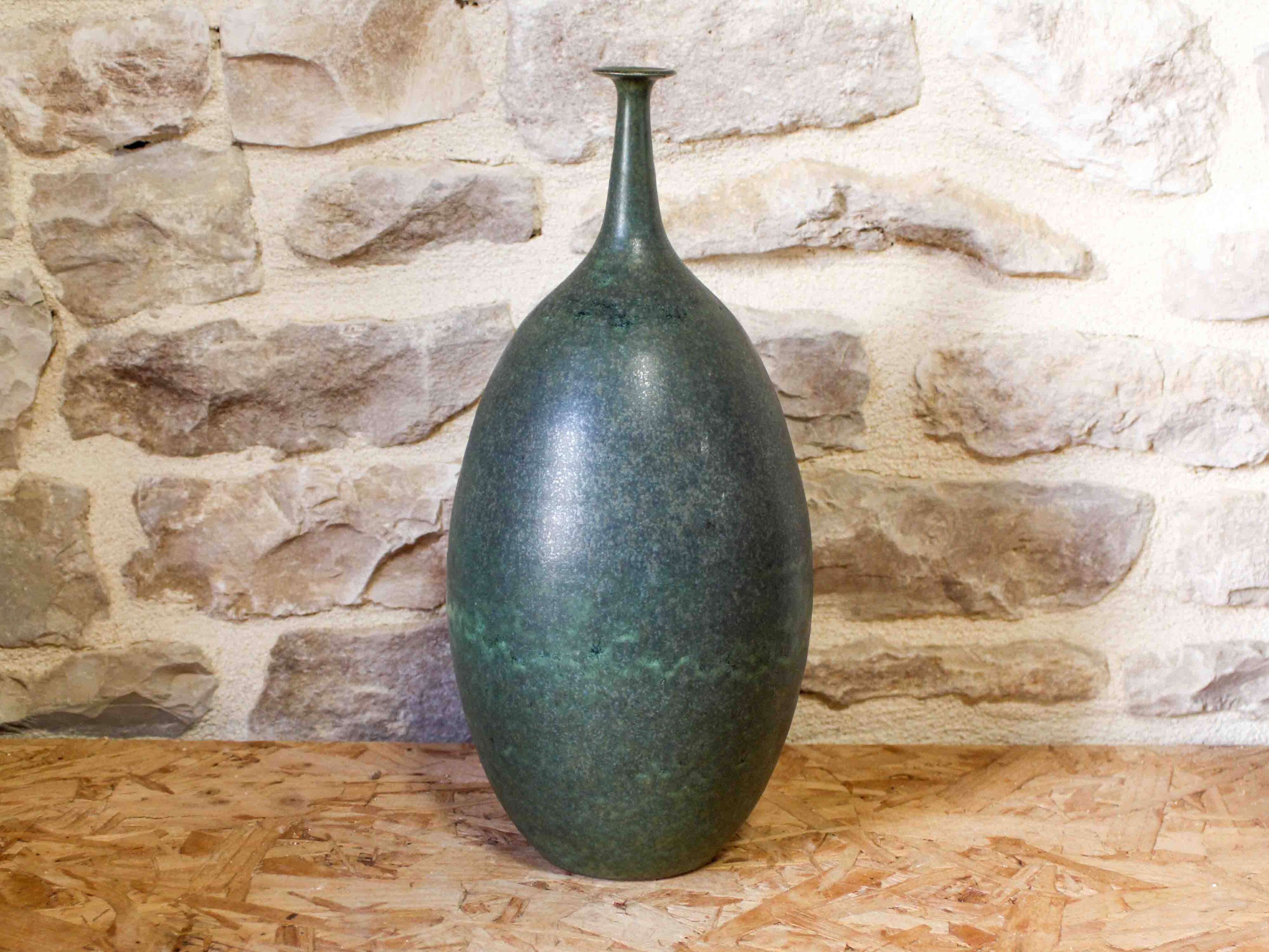 Glazed ceramic bottle vase Gubbels Pottery (Netherlands)