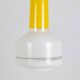 Pair of two-tone yellow and white glass pendant lights. 1960s