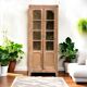 Armoire parisienne vitrée en bois brut, 1940