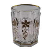 Glass octagonal cup with facets gilded crystal Baccarat XIXth period CHARLES X