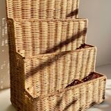 Vintage rattan storage basket