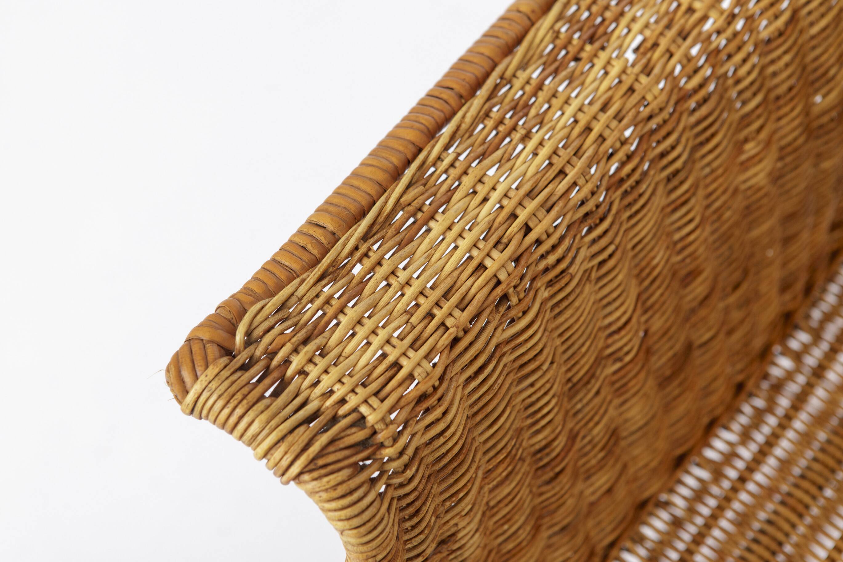 Chaises en osier vintage par Gianfranco Legler années 1950 | Ensemble de 3 en rotin suisse