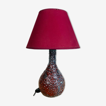Red crisp ceramic lamp Vallauris