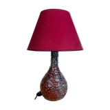 Lampe céramique crispée rouge Vallauris