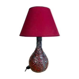 Red crisp ceramic lamp Vallauris