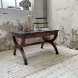 Empire style marble and mahogany coffee table