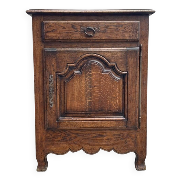 Petit meuble placard, confiturier une porte un tiroir rustique, chêne , massif