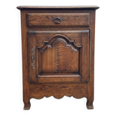 Small cupboard, jam cabinet with one door and one drawer, rustic, oak, solid wood.