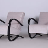 Pair of grey H-269 Armchairs designed by Jindrich Halabala for UP Zavody, 1930s