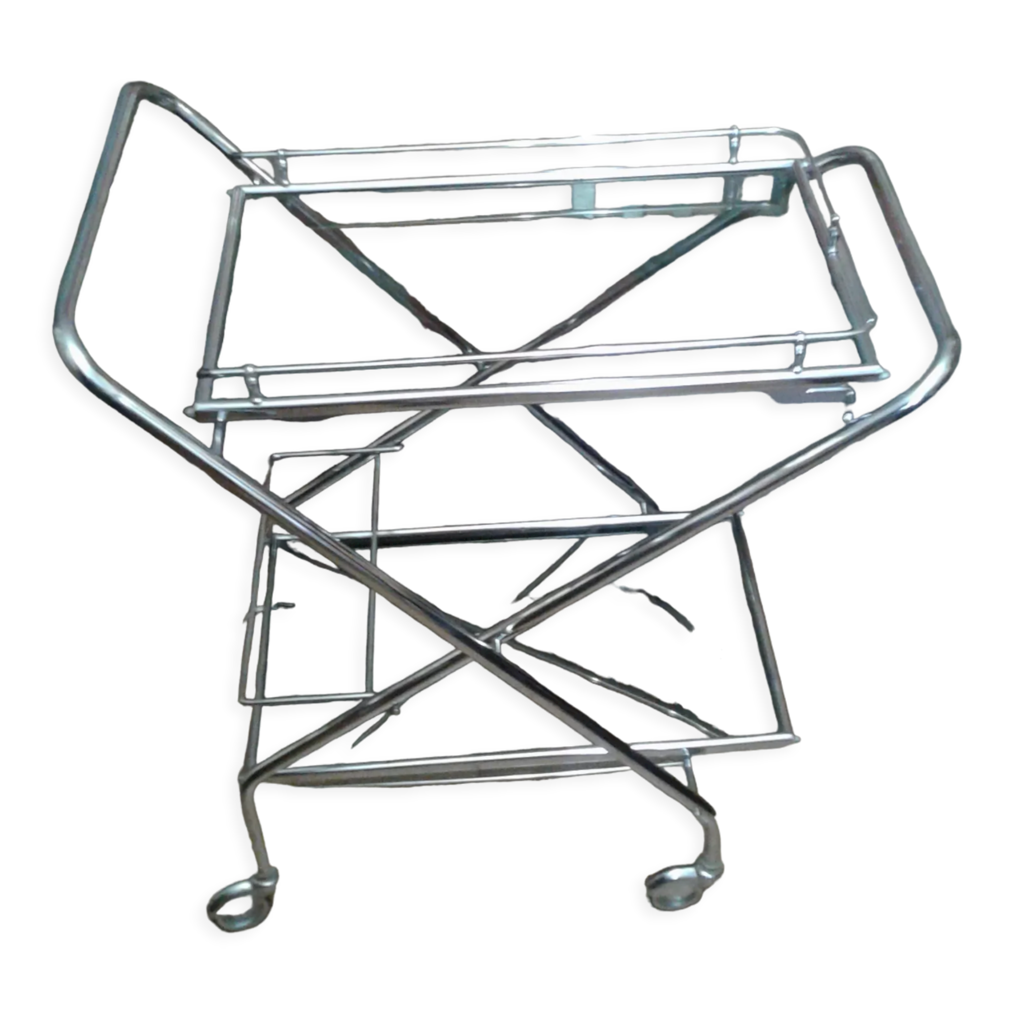 Chrome and smoked glass serving in the year 70