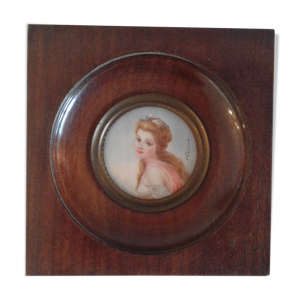 Portrait miniature dame de qualité