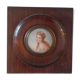 Portrait miniature dame de qualité à la robe rose