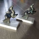 Pair of Deer bookends signed FRANJOU Art Deco