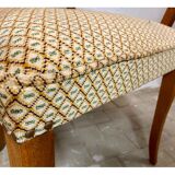 Paire de fauteuils bridge en bois massif et velours circa 1950