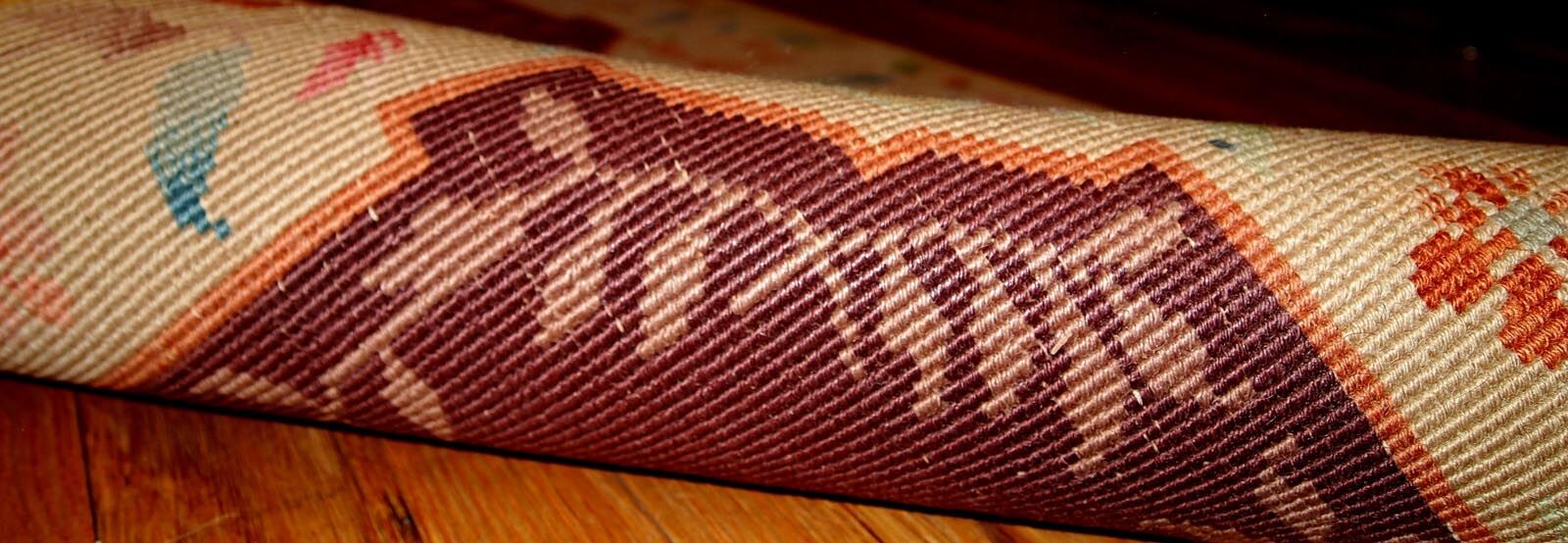 Antique Chinese carpet Art Deco handmade 67cm x 121cm 1920