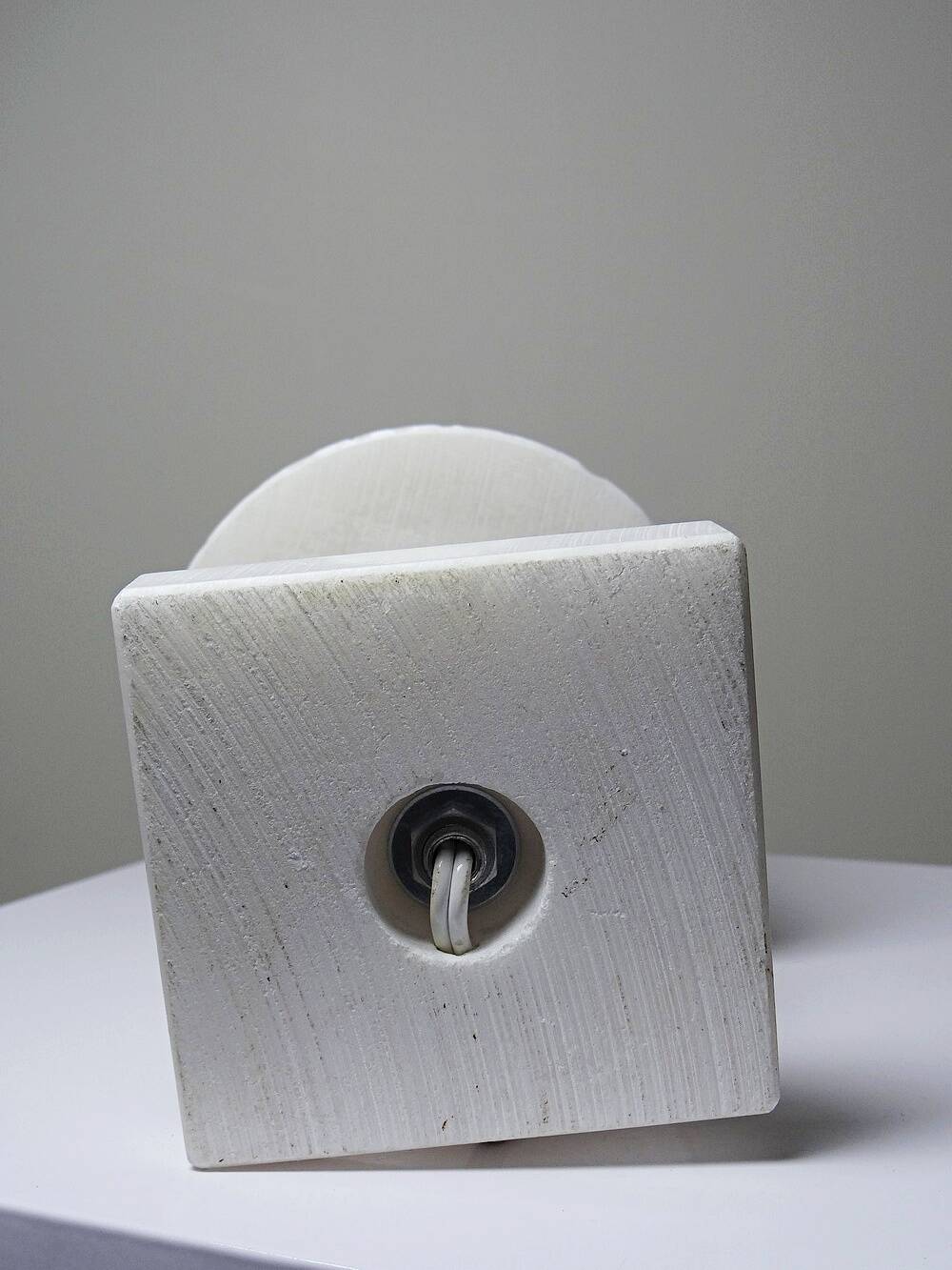 White sculpted alabaster night light, classic style, circa 1950-1970.