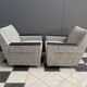 set of 2 grey relax chairs on castors 1970s