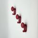 Vintage Modernist Wall Hooks in Burgundy Red by Carlo Bartoli, 1970s Con&Co