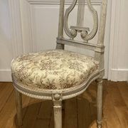 Pair of chairs, lyre back, based on a model by Jacob, Louis XVI style.