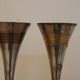 Set of 3 vintage silver-plated and gold footed cups.