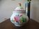 KG LUNÉVILLE "Street Lamp" Sugar bowl earthenware with flower decoration, apple fretel.
