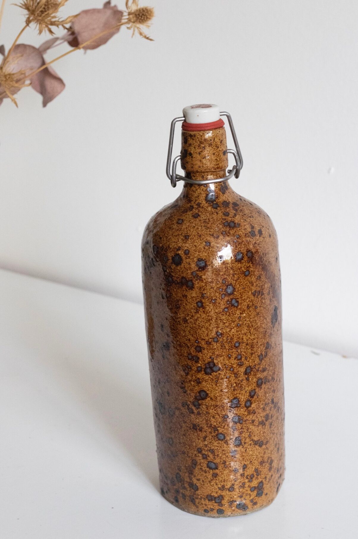 Pyrite stoneware bottle