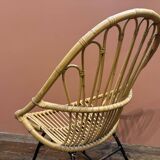 Rattan shell armchair