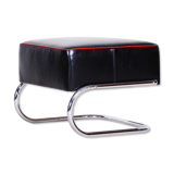 Black Bauhaus stool made by Robert Slezak in 1930s Czechia