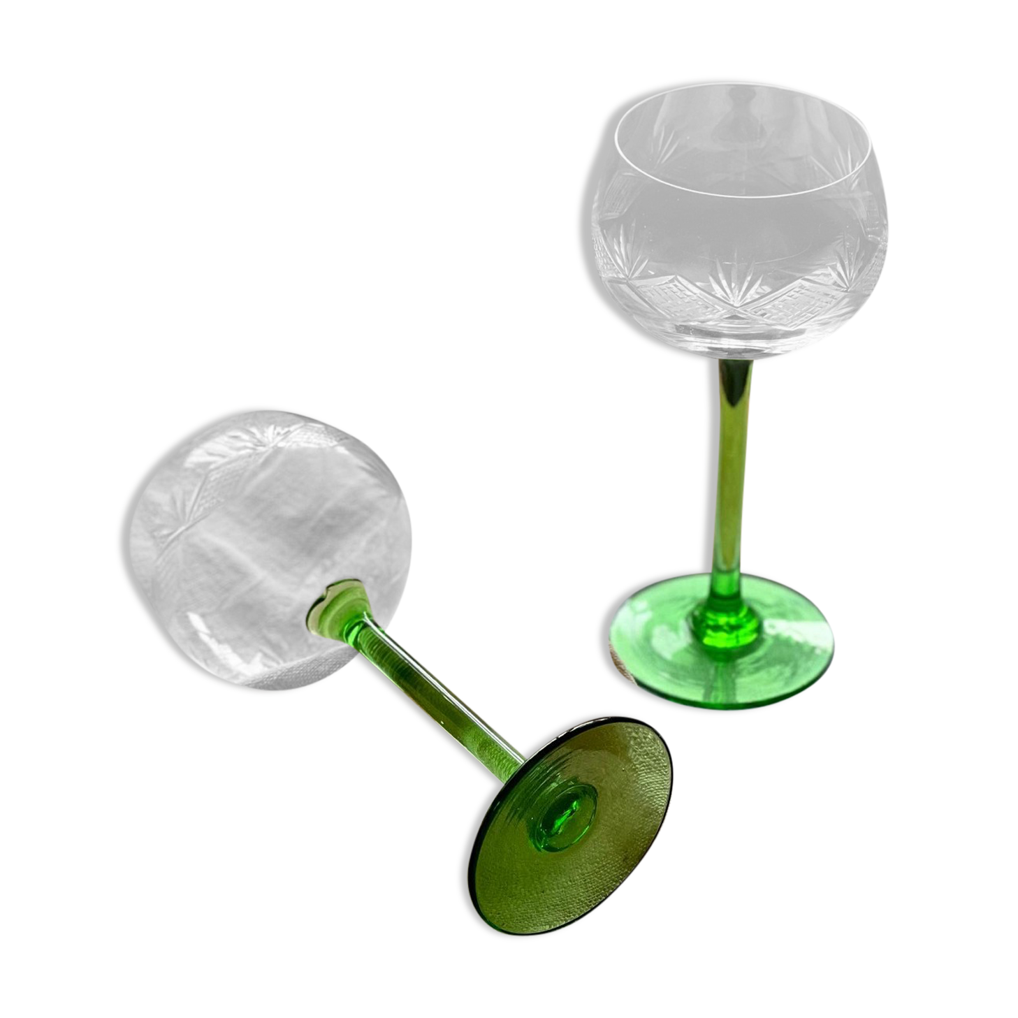 Alsatian glasses in fine chiseled glass