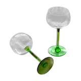 Verres alsaciens en verre fin ciselés