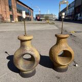 Set of 2 Danish modernist stoneware lamps from the mid-century, 1960s