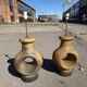 Set of 2 Danish modernist stoneware lamps from the mid-century, 1960s